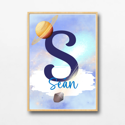 Personalised Galaxy Name Print | Space Kids Wall Art | TrixiePix