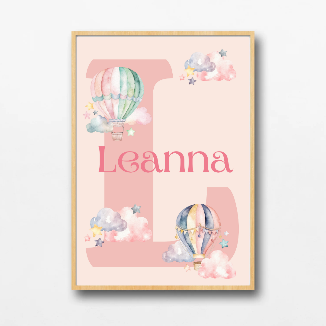 Personalised Balloon Dream Print | Girls Wall Art | TrixiePix