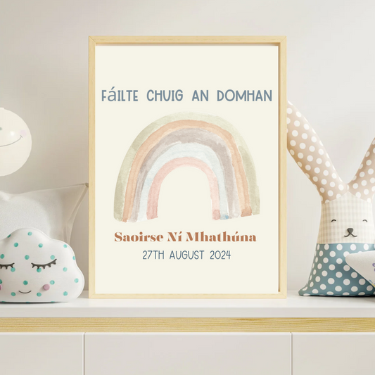 Fáilte Chuig an Domhan Print | Irish Baby Gift | TrixiePix