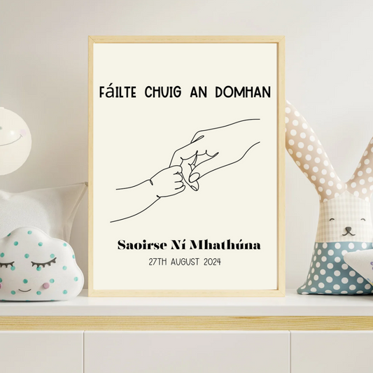 Fáilte Chuig an Domhan Print | Personalised Irish Gift | TrixiePix