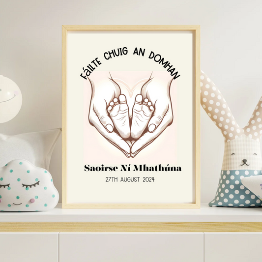Fáilte Chuig an Domhan Print | Irish New Baby Gift | TrixiePix