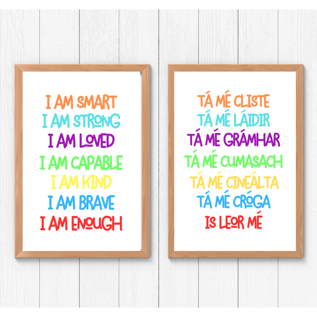 Positive Affirmation Print As Gaeilge | Irish Wall Art | TrixiePix