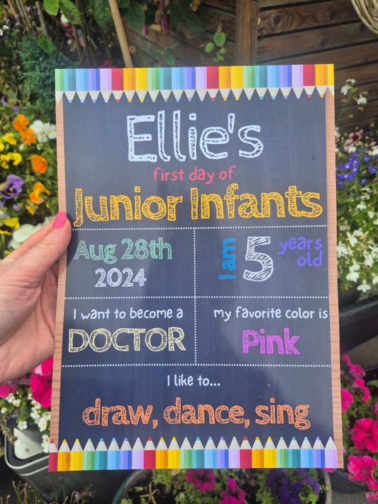 Personalised Detailed First Day of School Print | TrixiePix