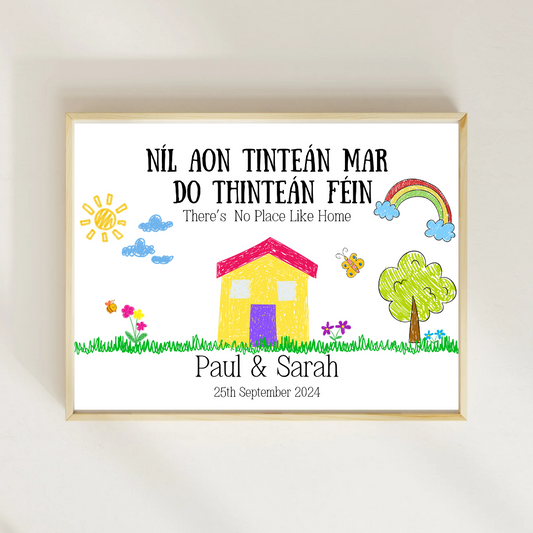 Colourful Irish New Home Print | Níl Aon Tinteán Féin | TrixiePix