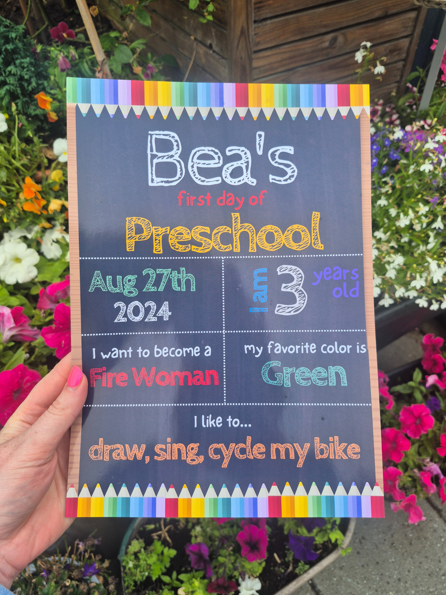 Personalised Detailed First Day of School Print | TrixiePix